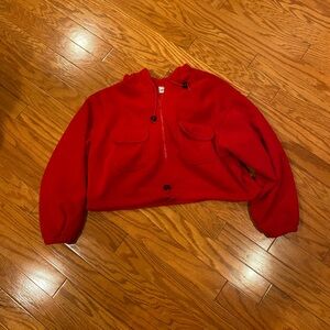 Vintage Victoria’s Secret Red Cropped Fleece Pullover